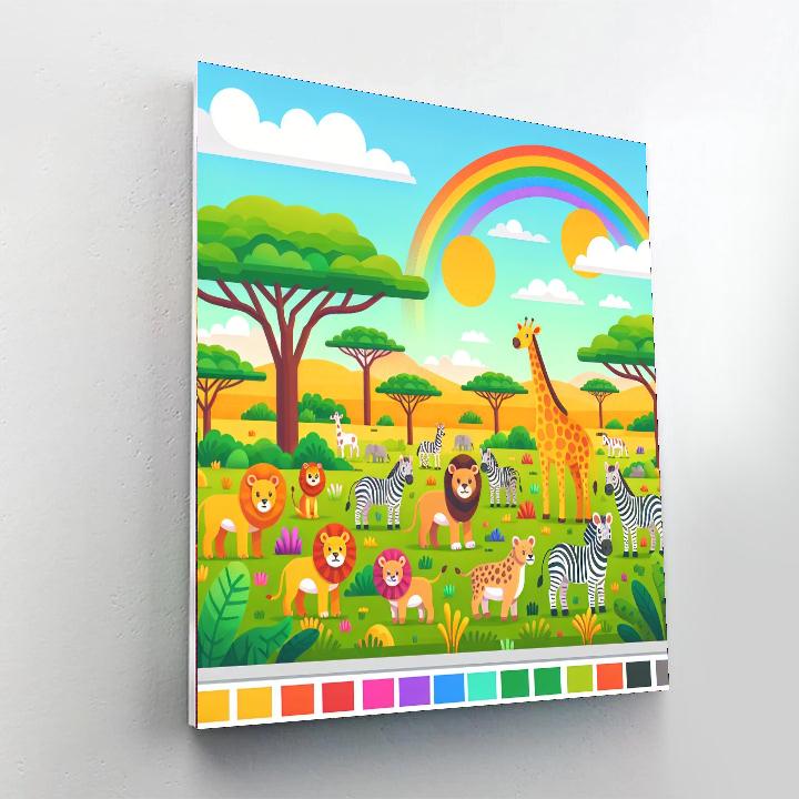 Rainbow Safari Quest Paint By Numbers