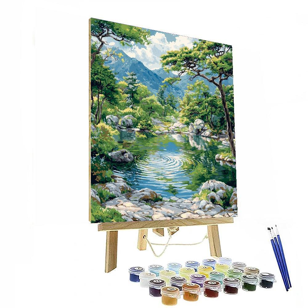 Utagawa Hiroshige Inspired Rippling Reflections  Number Painting