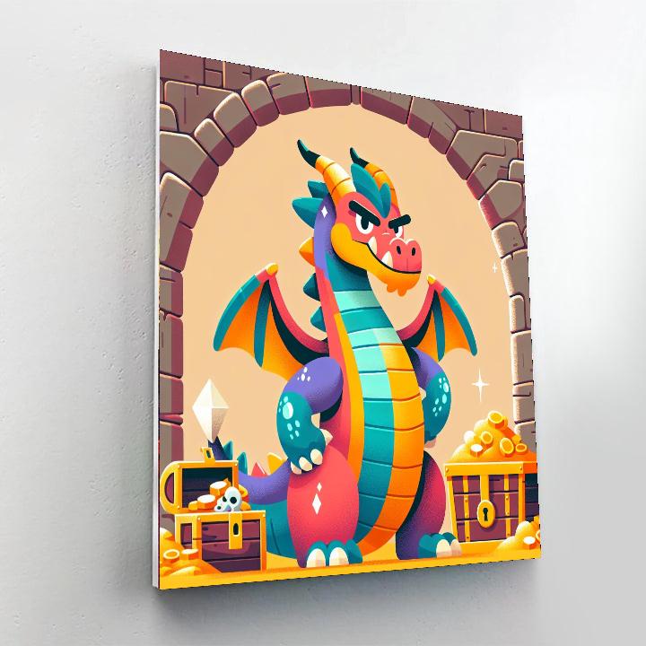 Fiery Dragon Guardian Number Painting