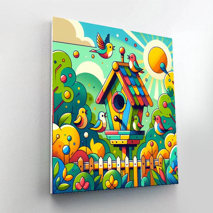 Chirpy Birdhouse Painting By Numbers Kit