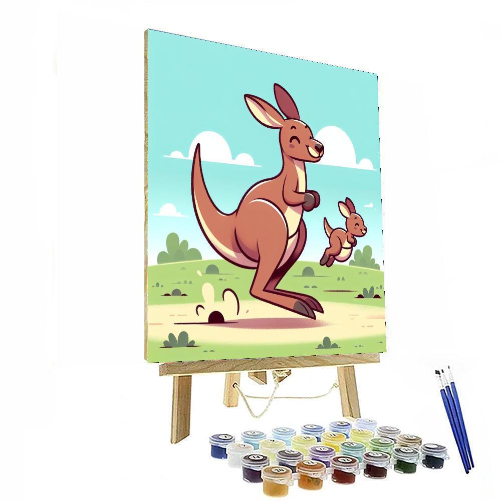 Caring Kangaroo Jump Paint By Color