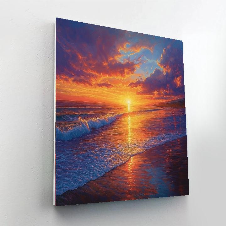 J.M.W. Turner Inspired Golden Horizon At Dusk  Paint By Numbers Kits