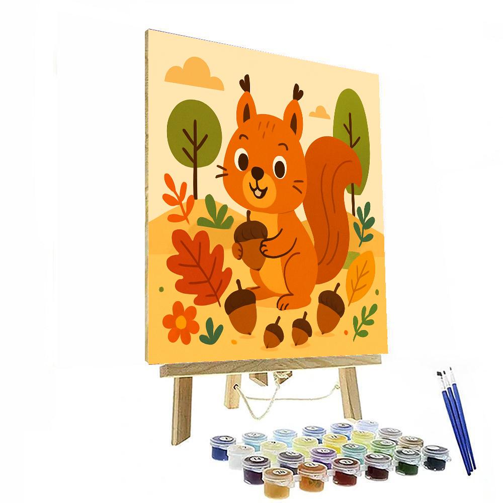 Cute Crafty Squirrel DIY Paint By Numbers