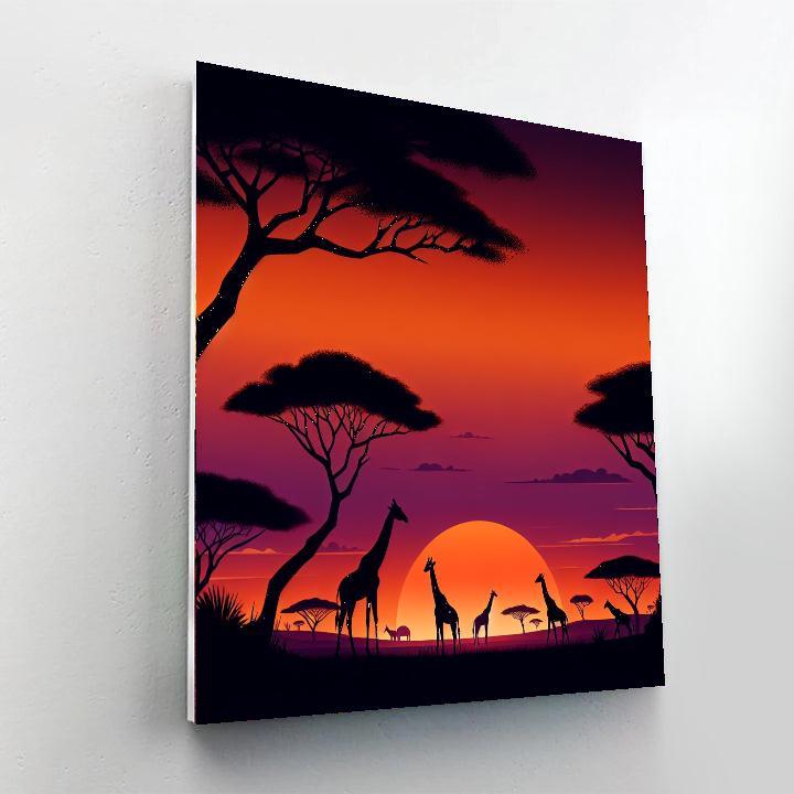 Silent Safari Dusk Painting By Numbers Kit