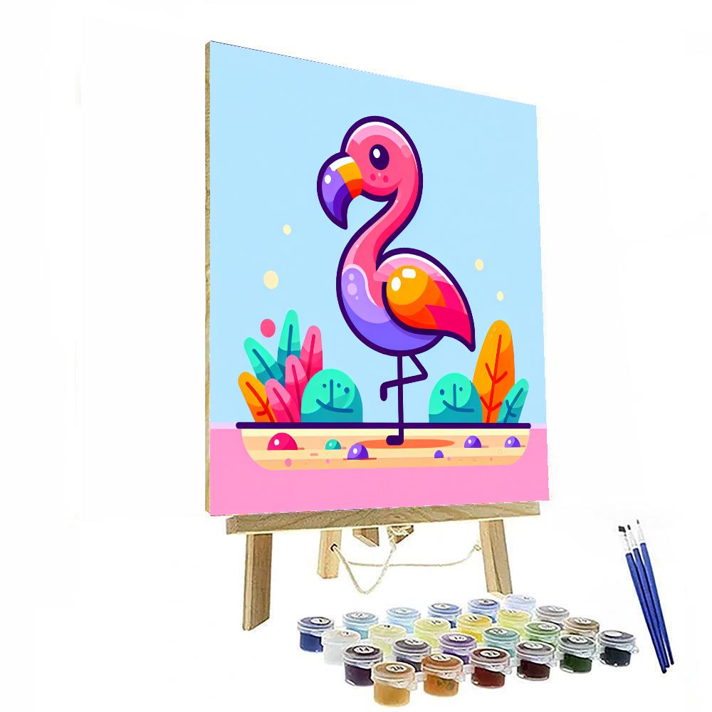 Cheerful Flamingo Fiesta Paint By Number