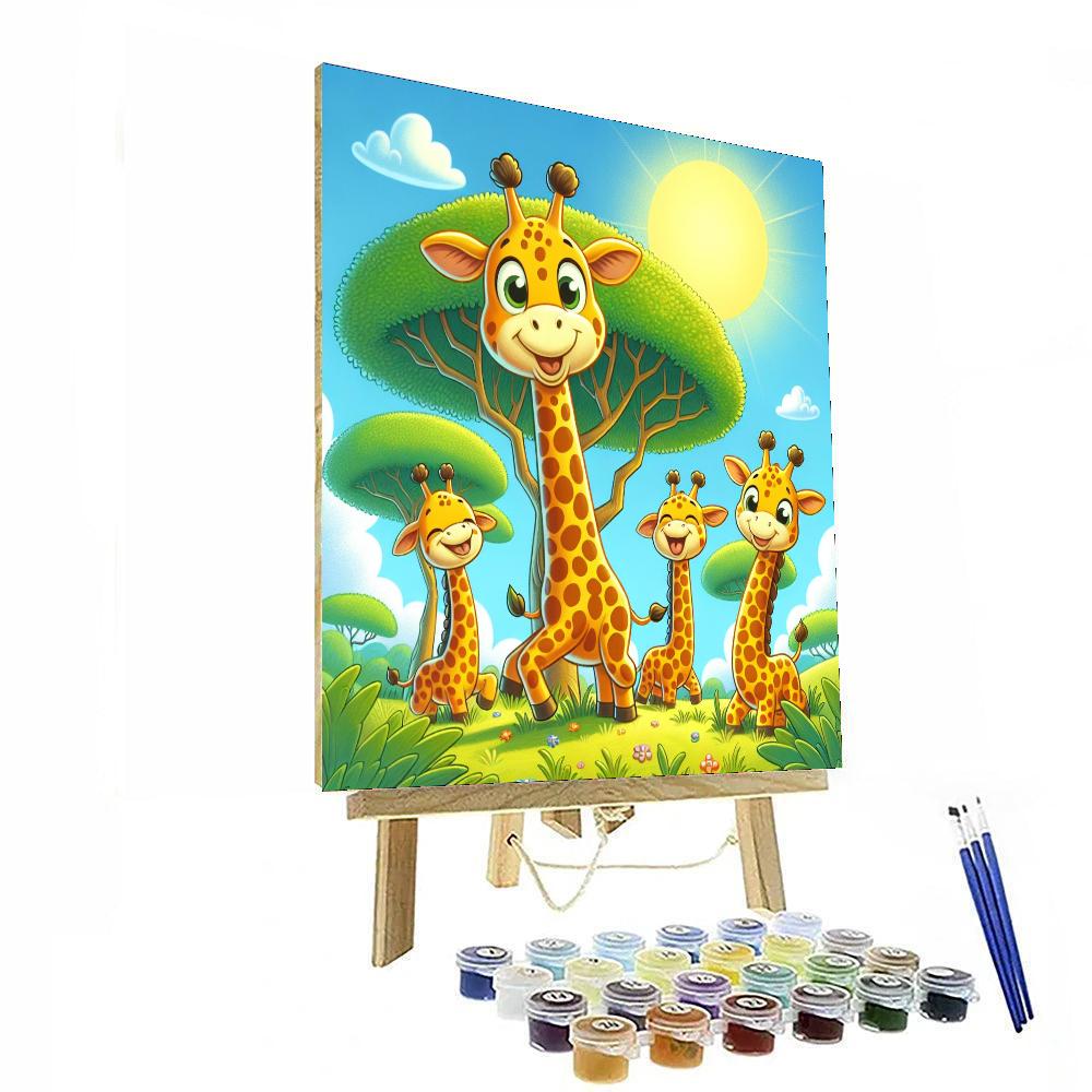 Giddy Giraffes Number Painting