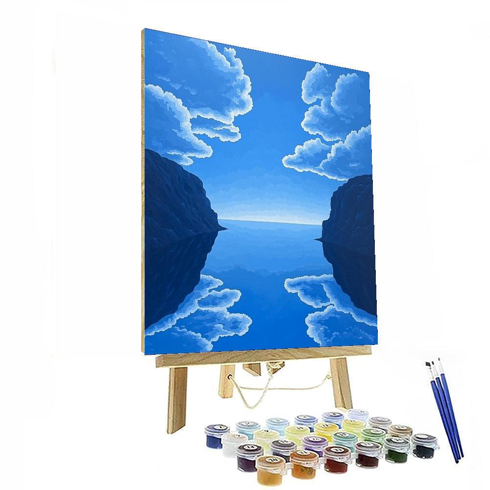 Magritte Inspired Magritte's Mirror Sky  Number Painting