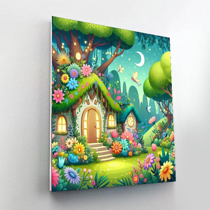 Charming Fairy Houses Number Painting
