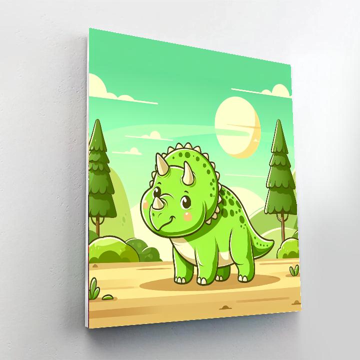 Adventurous Triceratops Paint By Color