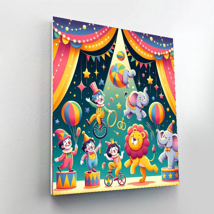 Jolly Circus Extravaganza Paint By Numbers Art
