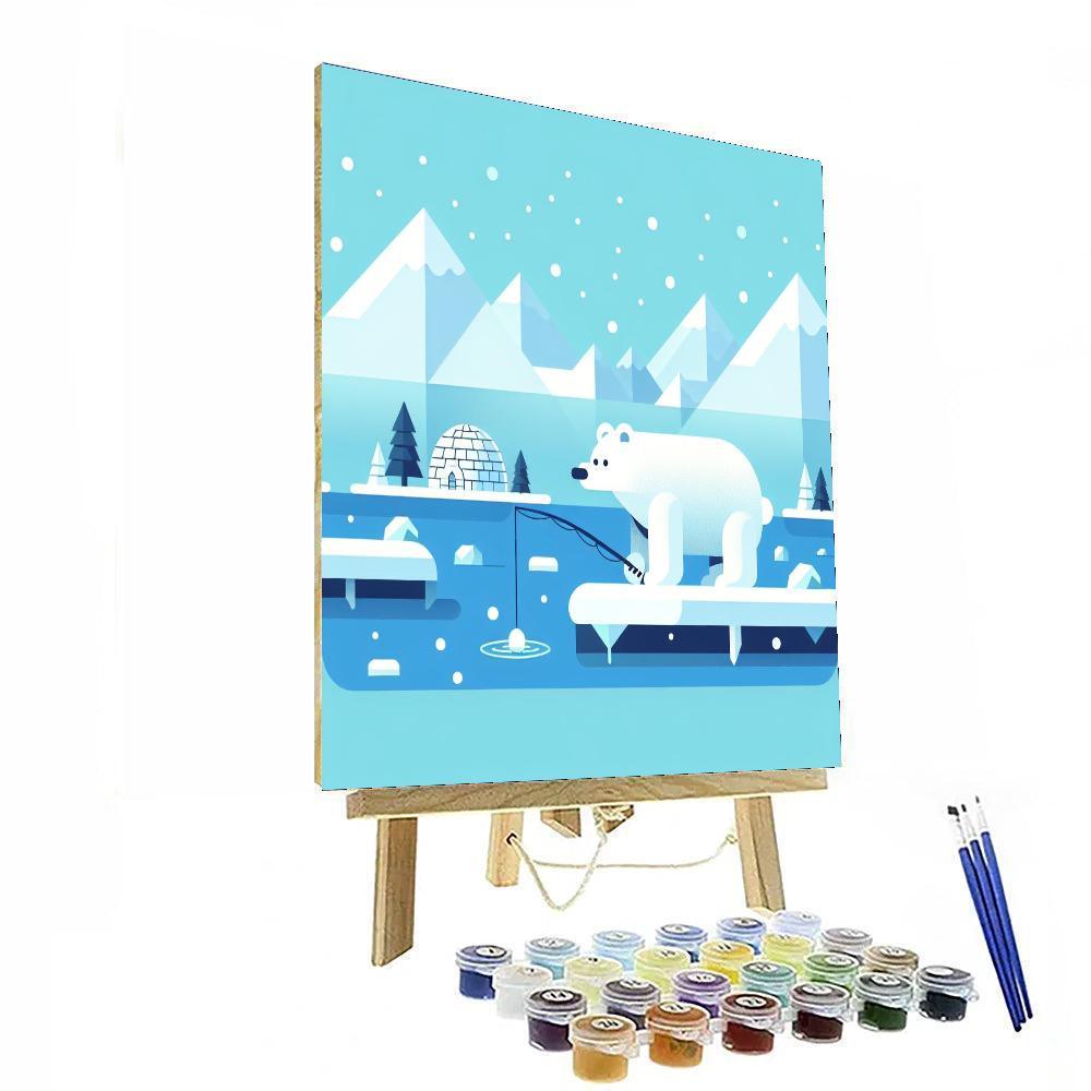 Polar Bear Ice Fishing Paint By Color