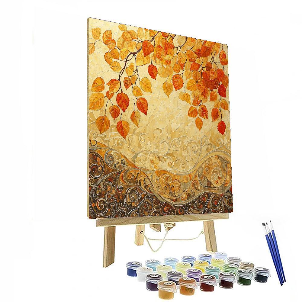 Gustav Klimt Inspired Ethereal Autumn Foliage  Painting Number Kit
