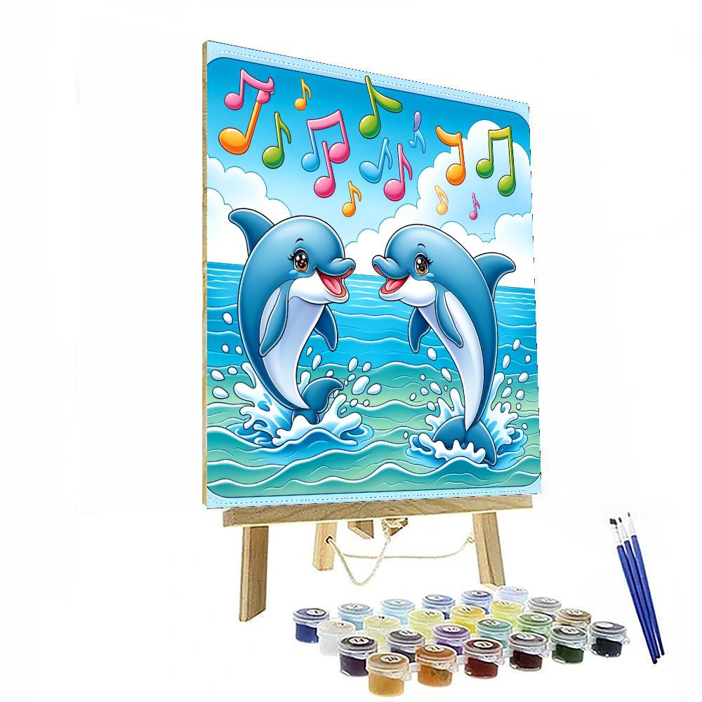 Musical Dolphin Splash Paint By Numbers Art