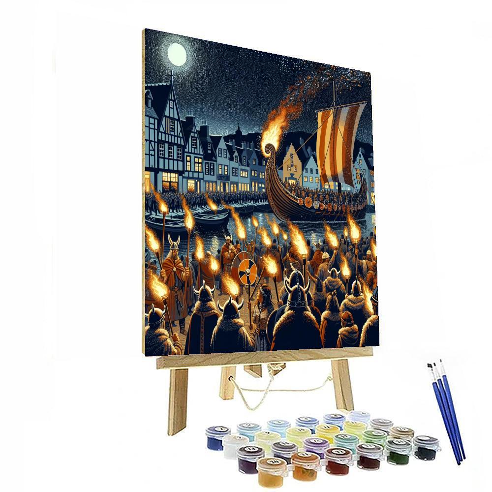 The Up Helly Aa Fire Festival - Scotland Painting Number Kit
