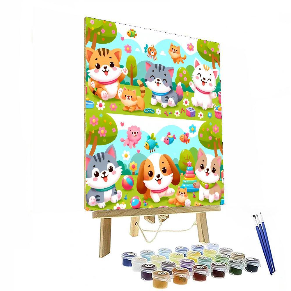 Playful Pet Day DIY Paint By Numbers