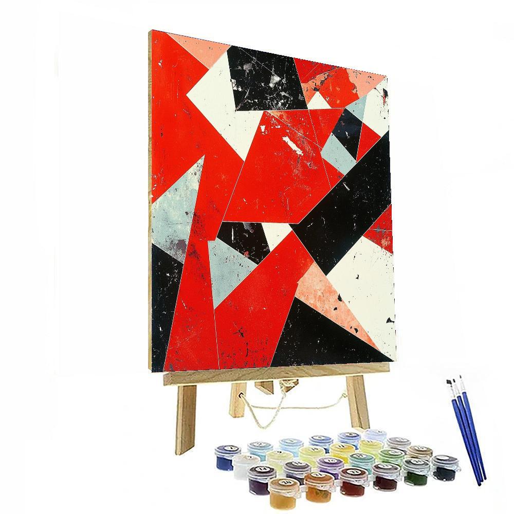 Kazimir Malevich Inspired Fractured Realities  Numbered Painting Kits