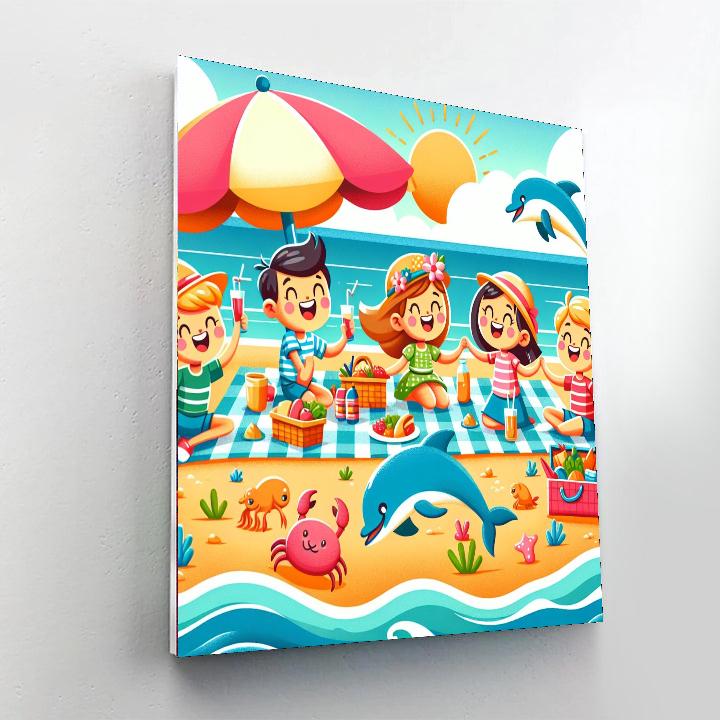 Charming Ocean Picnic Number Painting