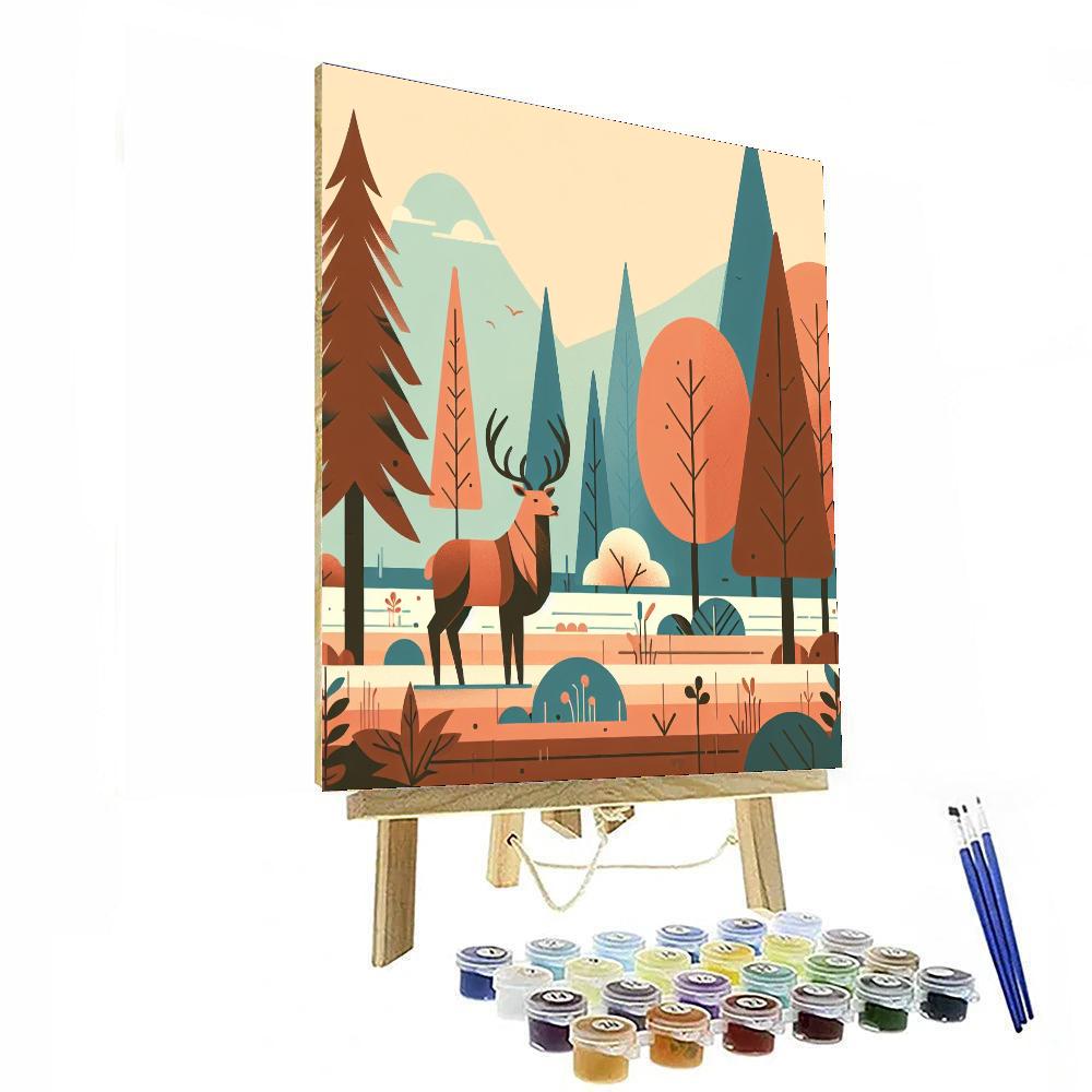 Energetic Elk Encounter Painting Number Kit
