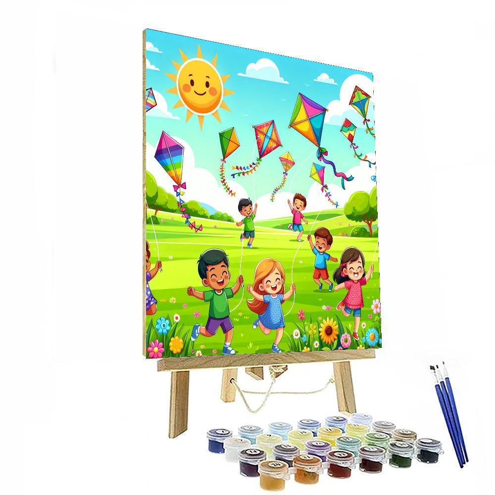 Sunny Day With Kites Numbered Painting Kits