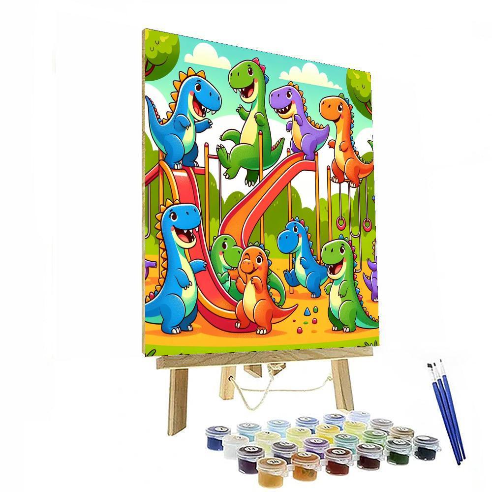 Joyful Dino Playground Numbered Painting Kits