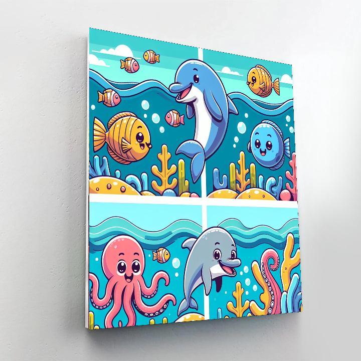 Cheerful Sea Creatures Numbered Painting Kits