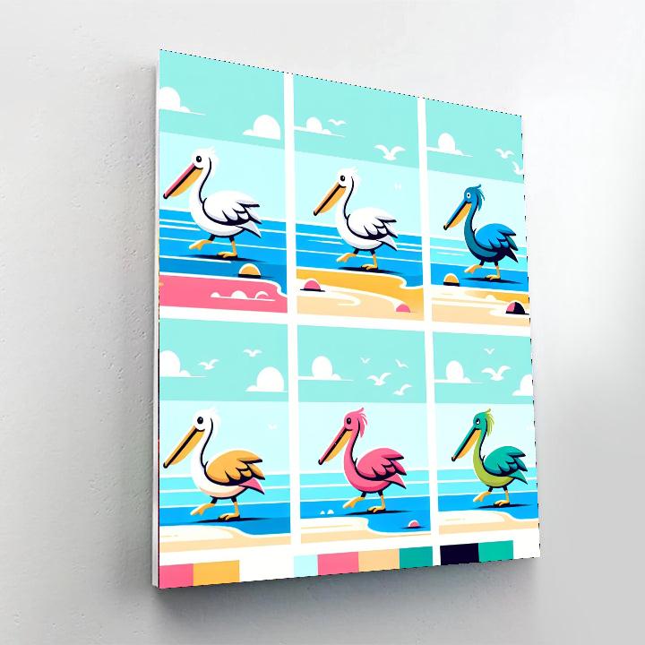 Peaceful Pelican Promenade Paint By Numbers