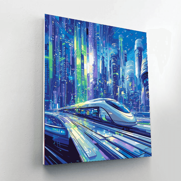 Syd Mead Inspired Futuristic Metropolis - DIY Painting By Numbers Kit