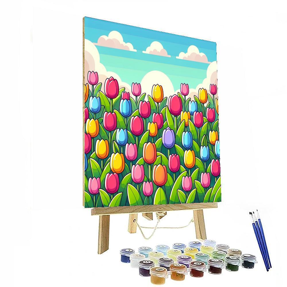Twirling Tulips Painting Number Kit