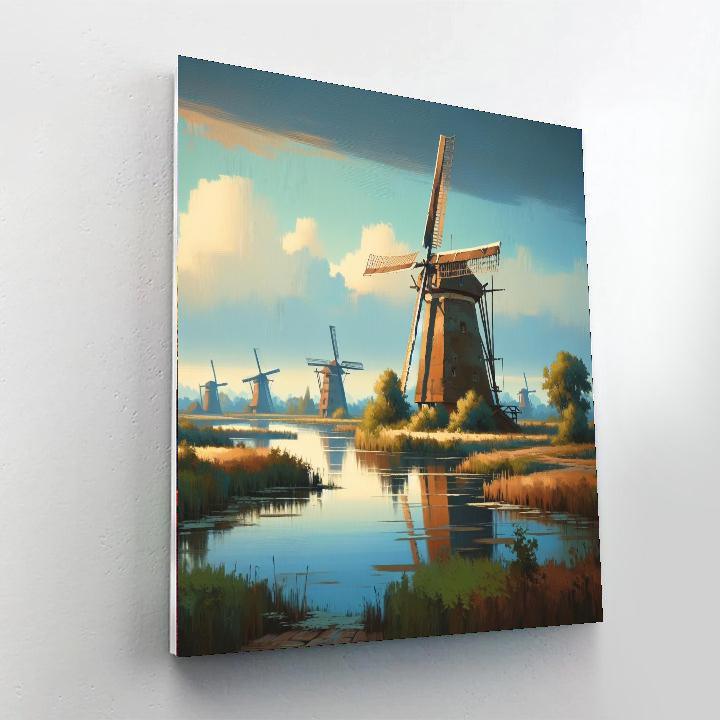 Whispering Windmills Paint By Numbers Art