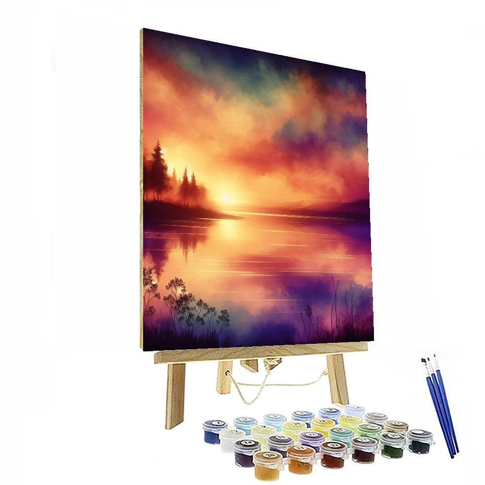 Peaceful Sunset Reflections Paint By Numbers Art
