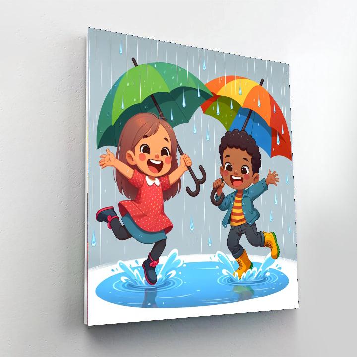 Giggle In The Rain Paint By Numbers Art