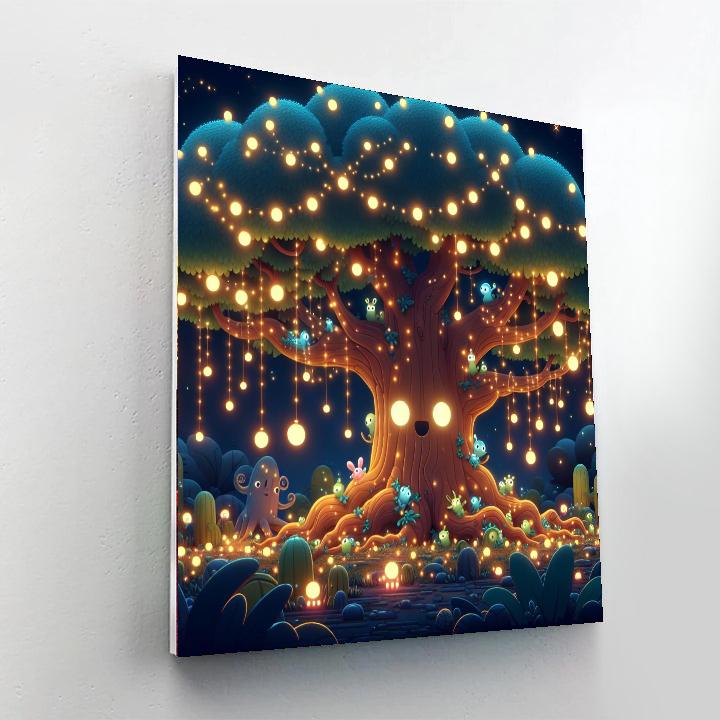 Whimsical Enchanted Tree Painting Number Kit