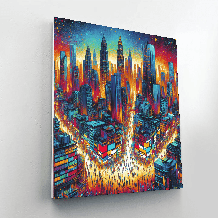 Energetic Urban Scene Paint By Numbers Art