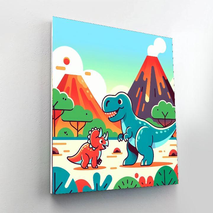 Dinosaurs In The Prehistoric Park Numbered Painting Kits