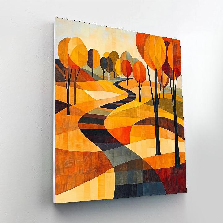 Paul Cézanne Inspired Geometric Autumn Hues  Painting By Numbers Kit