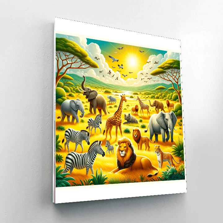 Colorful Safari Adventure Numbered Painting Kits