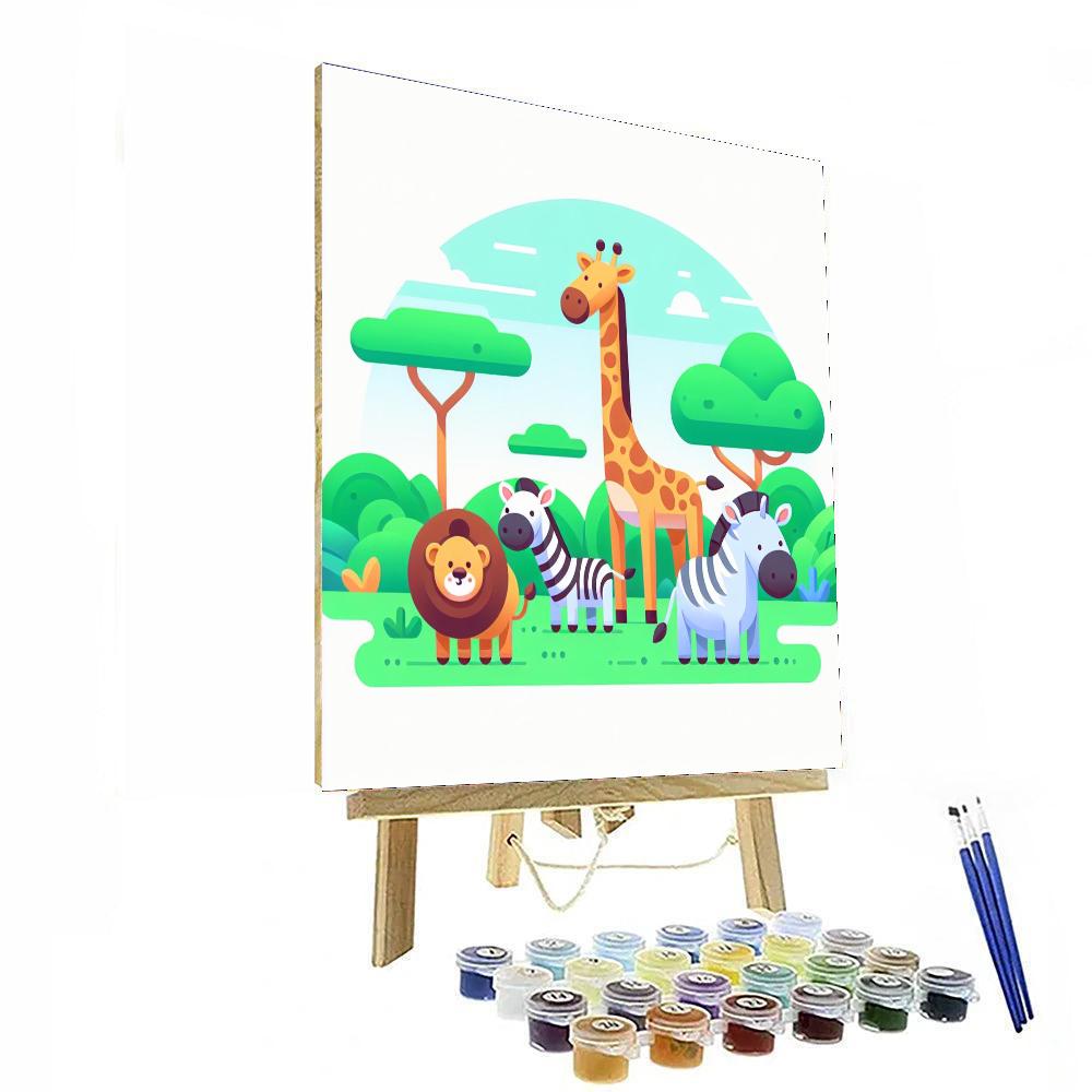 Zany Zoo Safari Numbered Painting Kits