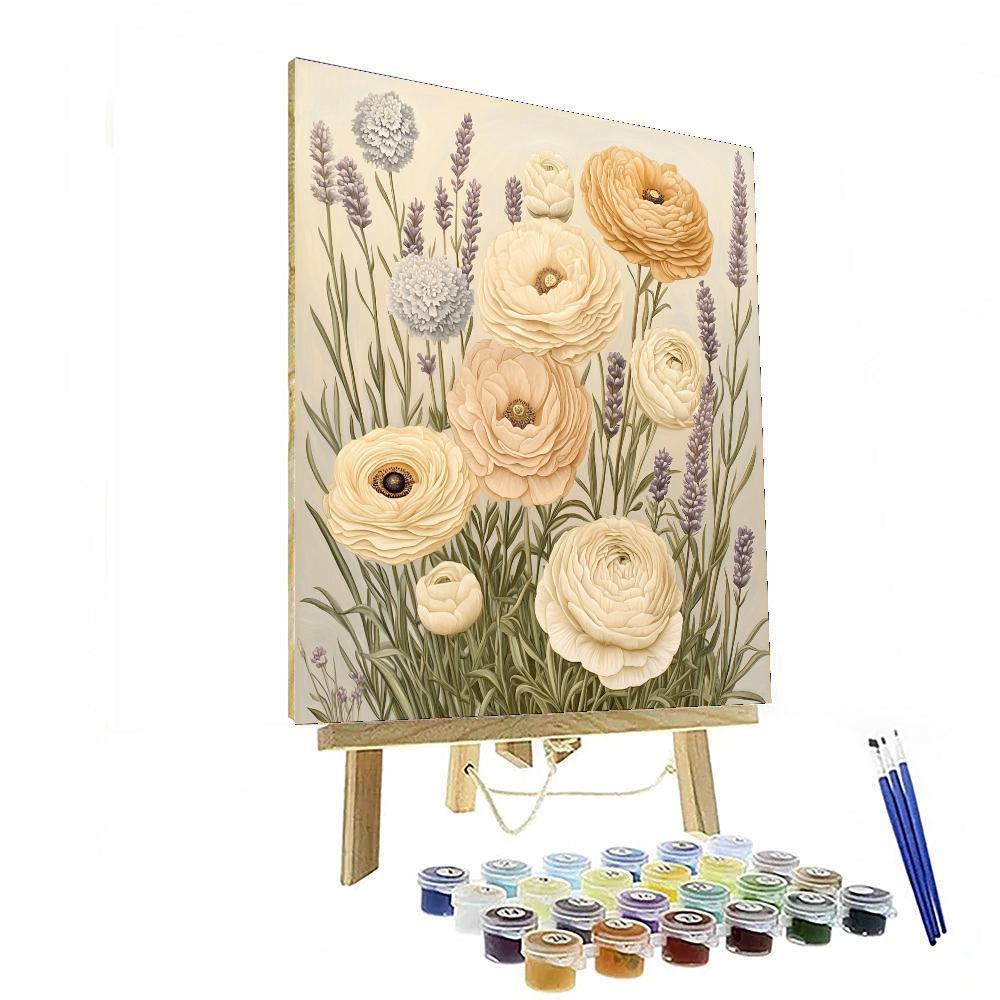 Leonardo Da Vinci Inspired Harmony In Petals  DIY Paint By Numbers