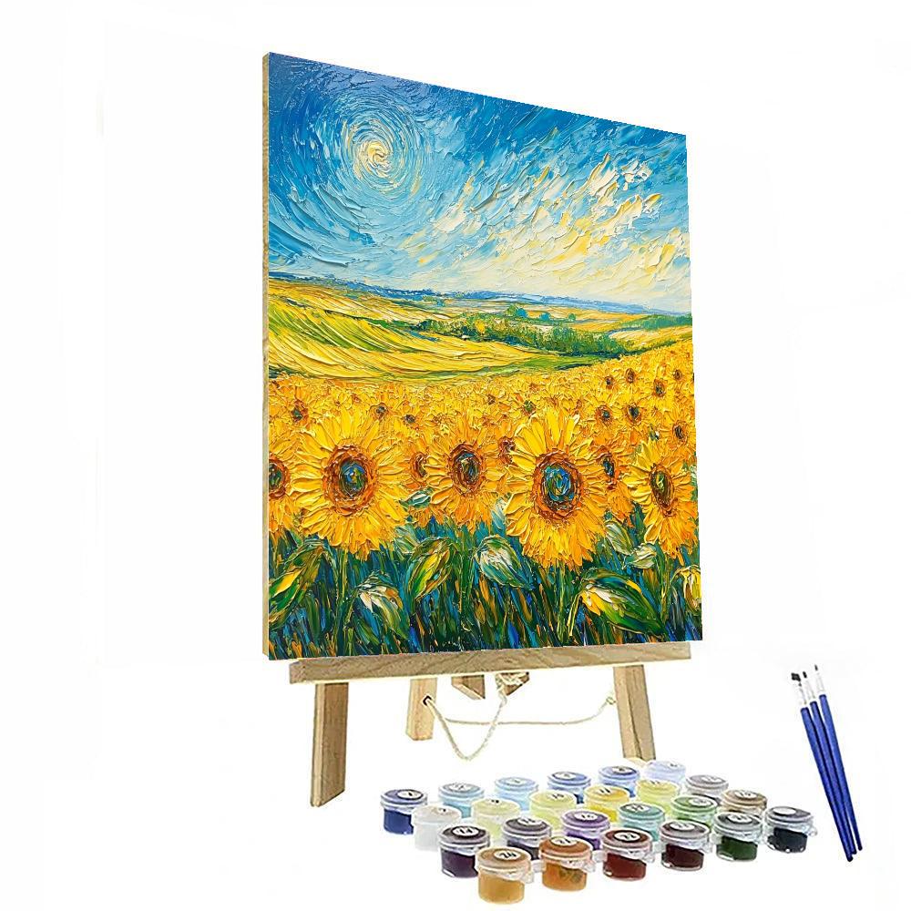 Vincent Van Gogh Inspired Captivating Sunflower Field  Paint By Numbers Kits
