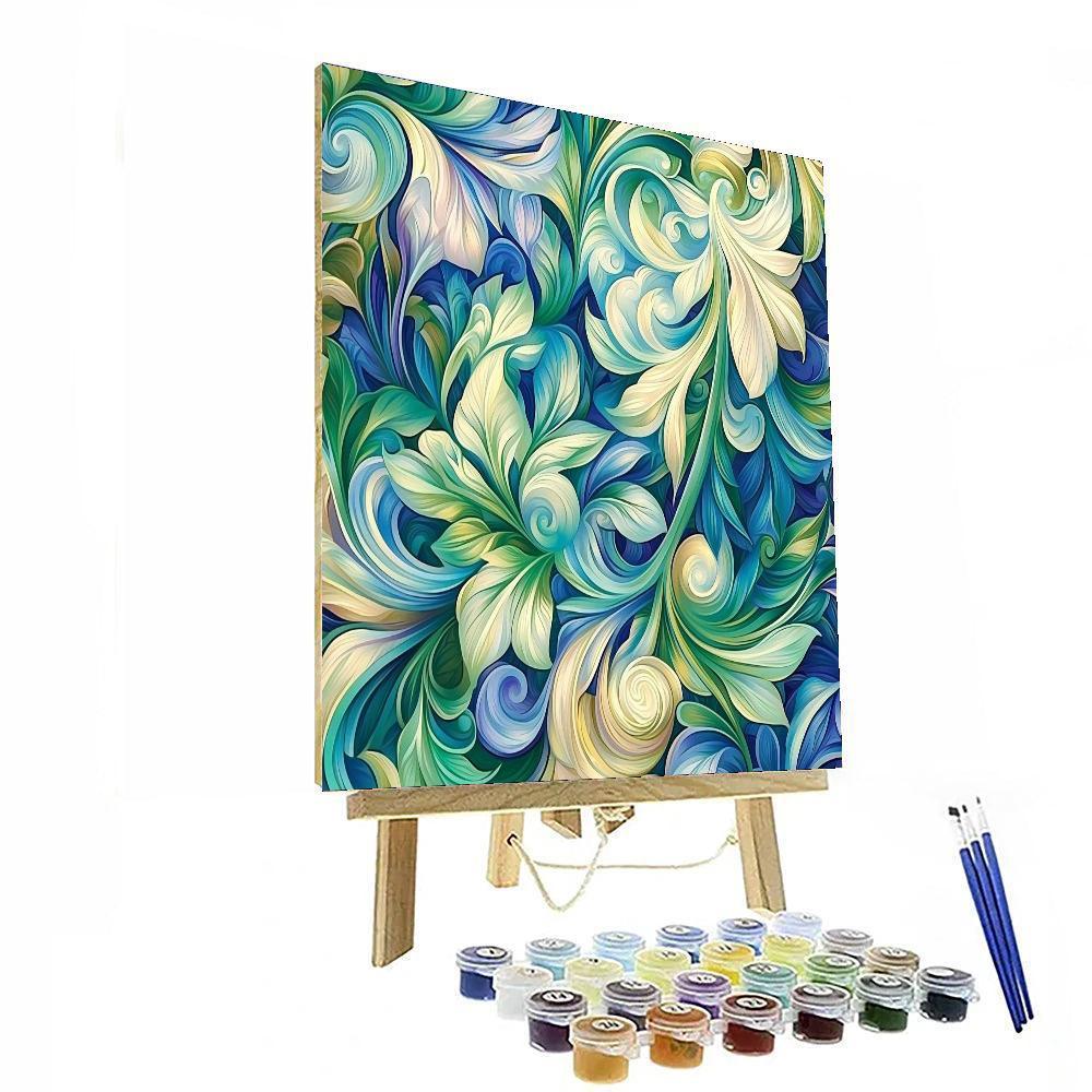 Alphonse Mucha Inspired Ethereal Blossoms Symphony  Painting By Numbers Kit