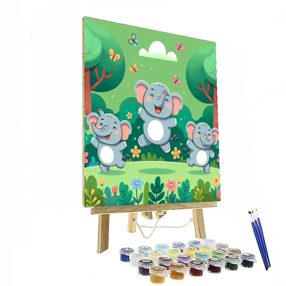 Bouncy Elephants Number Painting