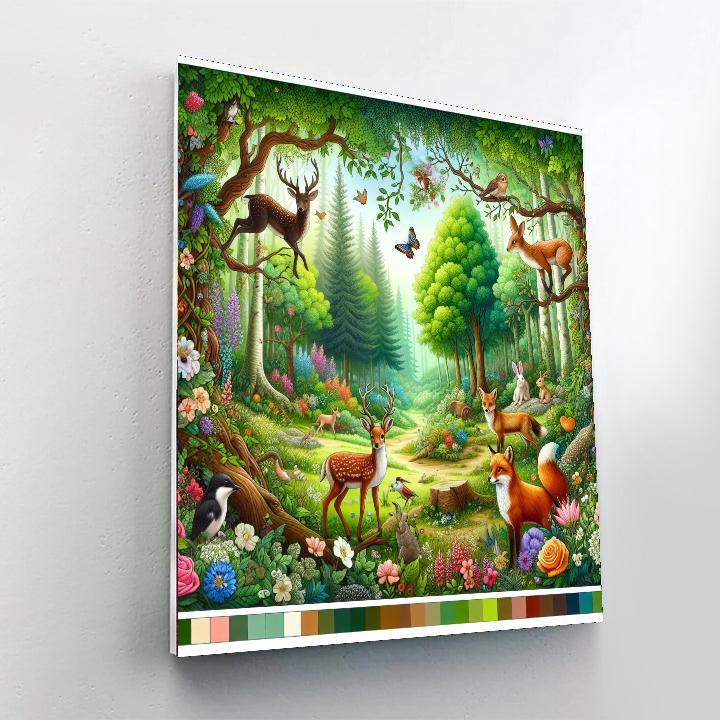 Forest Creatures Delight Painting Number Kit