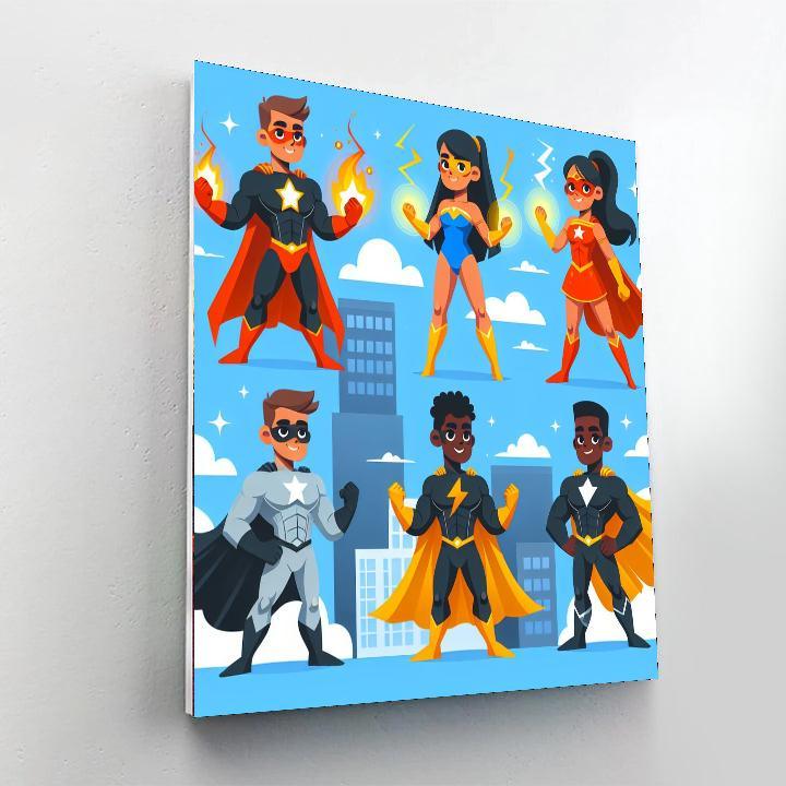 Superhero Action Squad DIY Paint By Numbers