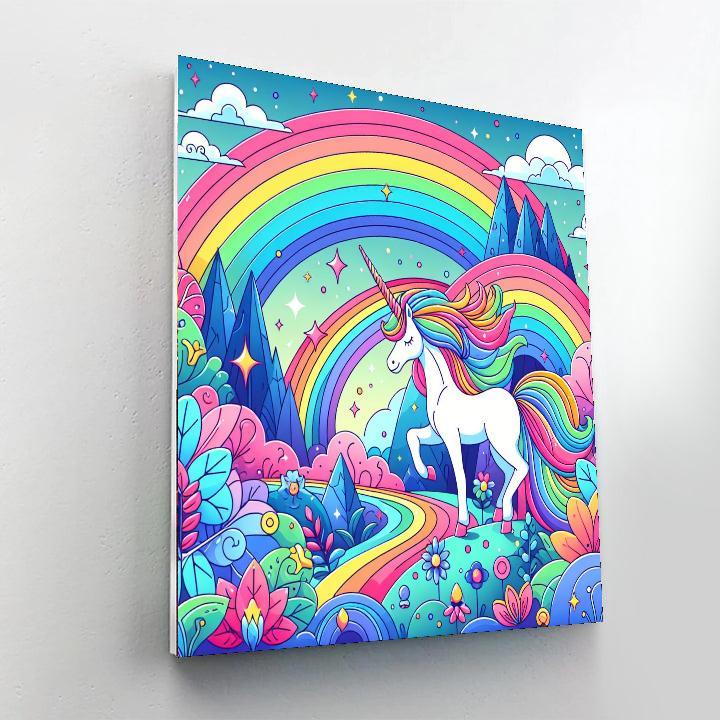 Fantasy World Of Unicorns And Rainbows Painting By Numbers Kit