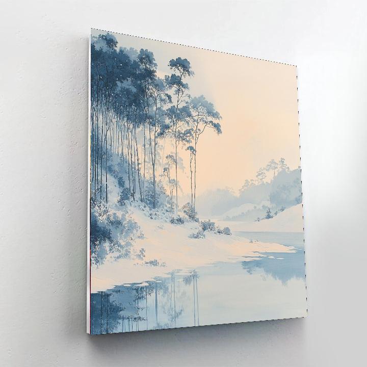 Utagawa Hiroshige Inspired Embrace Of Winter Light  Number Painting