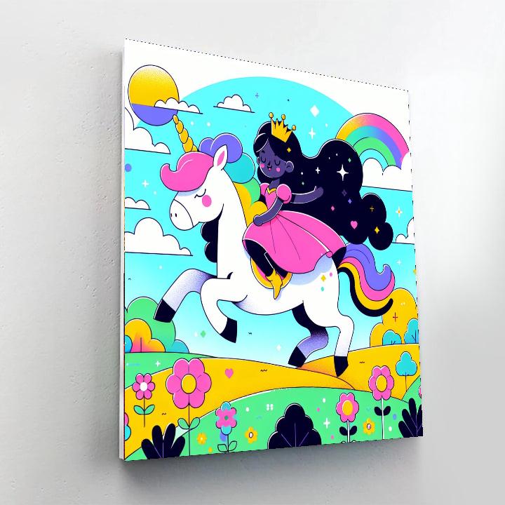 Fairytale Unicorn And Princess DIY Paint By Numbers