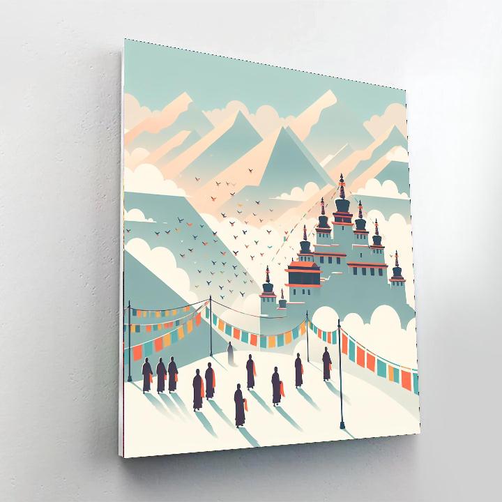 Mystic Mountain Monastery Number Painting