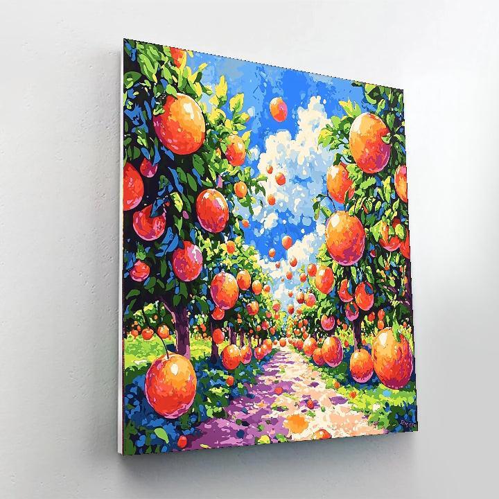 René Magritte Inspired Surrealist Fruit Orchard  Painting Number Kit