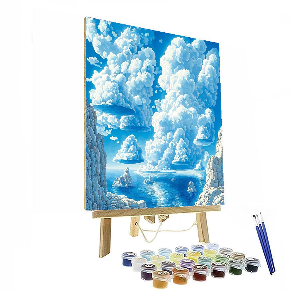 René Magritte Inspired Floating Islands Of Imagination  Paint By Numbers Kits