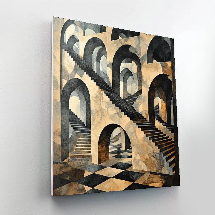 M.C. Escher Inspired The Paradox Of Space  Paint By Numbers